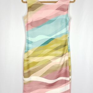 VENUS Pastel Wave Midi Dress Size Medium
